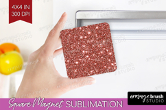 Rose Gold Texture Magnet Sublimation - Glitter Background Product Image 1