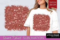 Rose Gold Texture Square Tshirt Background - Glitter PNG Product Image 1