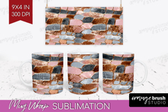 Rose Gold Texture Mug Wrap - Glitter Background Mug PNG Product Image 1