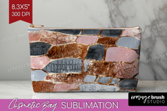 Rose Gold Texture Cosmetic Bag - Glitter Background Makeup Product Image 1