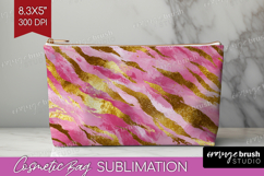 Rose Gold Texture Cosmetic Bag - Glitter Background Makeup Product Image 1