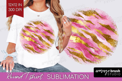 Rose Gold Texture Round Tshirt Background - Glitter PNG Product Image 1