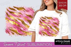 Rose Gold Texture Square Tshirt Background - Glitter PNG Product Image 1