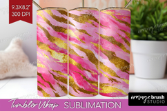 Rose Gold Texture Tumbler Wrap - Glitter Background Tumbler Product Image 1