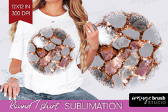 Rose Gold Texture Round Tshirt Background - Glitter PNG Product Image 1