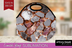 Rose Gold Texture Lunch Bag - Glitter Background Lunch Bug Product Image 1
