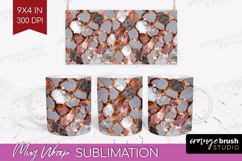 Rose Gold Texture Mug Wrap - Glitter Background Mug PNG Product Image 1