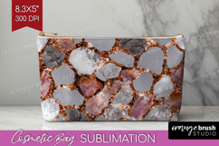 Rose Gold Texture Cosmetic Bag - Glitter Background Makeup Product Image 1
