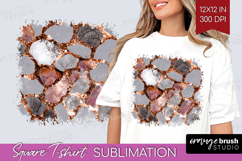 Rose Gold Texture Square Tshirt Background - Glitter PNG Product Image 1