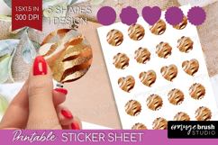 Rose Gold Texture Round Sticker - Glitter Background Sticker Product Image 1