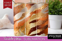 Rose Gold Texture Tumbler Wrap - Glitter Background Tumbler Product Image 1