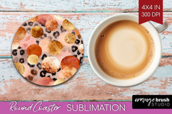 Rose Gold Texture Round Coaster - Glitter Background Coaster Product Image 1