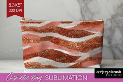 Rose Gold Texture Cosmetic Bag - Glitter Background Makeup Product Image 1