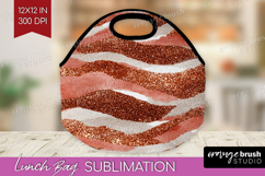 Rose Gold Texture Lunch Bag - Glitter Background Lunch Bug Product Image 1