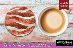 Rose Gold Texture Round Coaster - Glitter Background Coaster Product Image 1