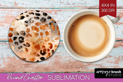 Rose Gold Texture Round Coaster - Glitter Background Coaster Product Image 1