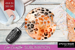 Rose Gold Texture Car Coaster - Glitter Background Coaster Product Image 1