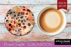 Rose Gold Texture Round Coaster - Glitter Background Coaster Product Image 1