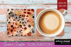 Rose Gold Texture Square Coaster - Glitter Background PNG Product Image 1