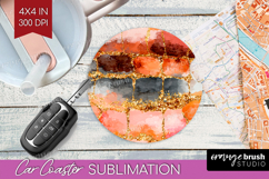 Rose Gold Texture Car Coaster - Glitter Background Coaster Product Image 1