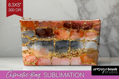 Rose Gold Texture Cosmetic Bag - Glitter Background Makeup Product Image 1