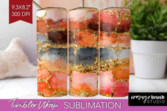 Rose Gold Texture Tumbler Wrap - Glitter Background Tumbler Product Image 1