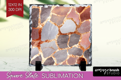 Rose Gold Texture Slate PNG - Glitter Background Square Product Image 1