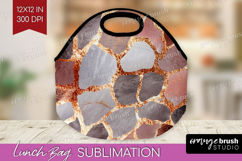 Rose Gold Texture Lunch Bag - Glitter Background Lunch Bug Product Image 1
