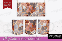 Rose Gold Texture Mug Wrap - Glitter Background Mug PNG Product Image 1