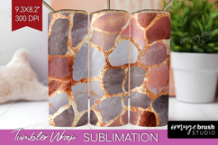 Rose Gold Texture Tumbler Wrap - Glitter Background Tumbler Product Image 1