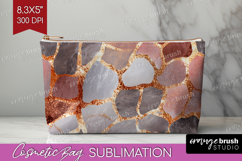 Rose Gold Texture Cosmetic Bag - Glitter Background Makeup Product Image 1