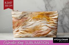 Rose Gold Texture Cosmetic Bag - Glitter Background Makeup Product Image 1