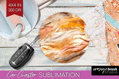 Rose Gold Texture Car Coaster - Glitter Background Coaster Product Image 1