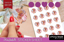 Rose Gold Texture Round Sticker - Glitter Background Sticker Product Image 1