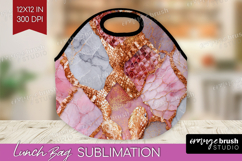 Rose Gold Texture Lunch Bag - Glitter Background Lunch Bug Product Image 1