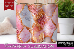 Rose Gold Texture Tumbler Wrap - Glitter Background Tumbler Product Image 1