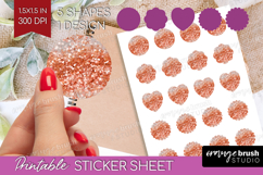 Rose Gold Texture Round Sticker - Glitter Background Sticker Product Image 1