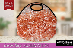 Rose Gold Texture Lunch Bag - Glitter Background Lunch Bug Product Image 1