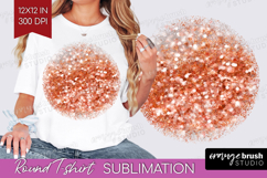 Rose Gold Texture Round Tshirt Background - Glitter PNG Product Image 1