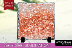 Rose Gold Texture Slate PNG - Glitter Background Square Product Image 1