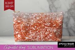 Rose Gold Texture Cosmetic Bag - Glitter Background Makeup Product Image 1