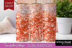 Rose Gold Texture Tumbler Wrap - Glitter Background Tumbler Product Image 1