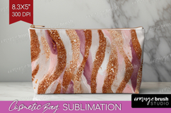 Rose Gold Texture Cosmetic Bag - Glitter Background Makeup Product Image 1