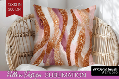 Rose Gold Texture Pillow Sublimation - Glitter Background Product Image 1