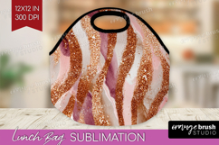 Rose Gold Texture Lunch Bag - Glitter Background Lunch Bug Product Image 1