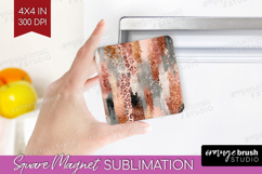 Rose Gold Texture Magnet Sublimation - Glitter Background Product Image 1