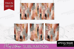 Rose Gold Texture Mug Wrap - Glitter Background Mug PNG Product Image 1