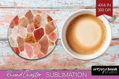 Rose Gold Texture Round Coaster - Glitter Background Coaster Product Image 1