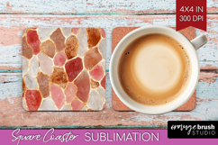 Rose Gold Texture Square Coaster - Glitter Background PNG Product Image 1