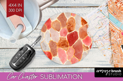 Rose Gold Texture Car Coaster - Glitter Background Coaster Product Image 1